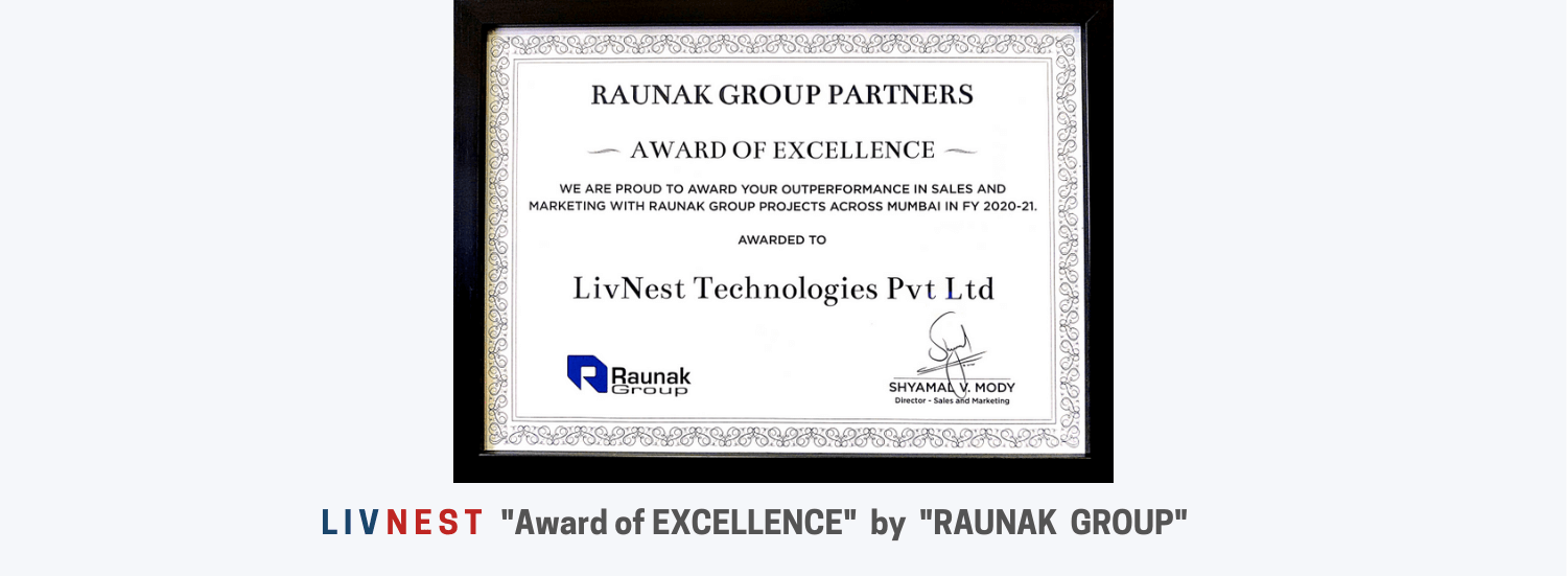 award of excellence by Raunak Group